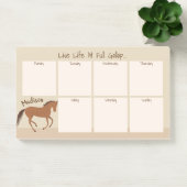 Rustic Horse Faux Leather Pony Weekagenda Post-it® Notes (Kantoor)