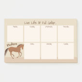 Rustic Horse Faux Leather Pony Weekagenda Post-it® Notes (Voorkant)