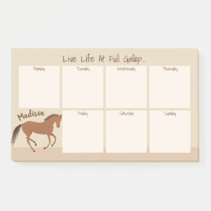 Rustic Horse Faux Leather Pony Weekagenda Post-it® Notes