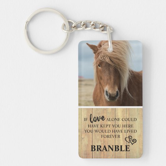 Rustic Horse Memorial Foto Keepslag Sleutelhanger (Voorkant)