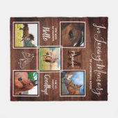 Rustic Horse Memorial Personalized Pet Loss Photo Fleece Deken (Voorkant (Horizontaal))