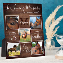 Rustic Horse Memorial Personalized Pet Loss Photo
