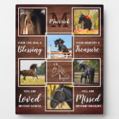 Rustic Horse Memorial Pet Loss Custom 6 Foto Fotoplaat (Voorkant)