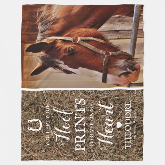 Rustic Horse Memorial - Pet Loss Fleece Deken (Voorkant)