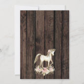 Rustic Horse Waterverf Flower Pony verjaardagsfees Kaart (Achterkant)