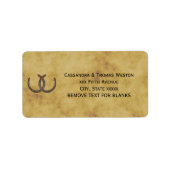 Rustic Horseshoes Distressed BG Address Etiket (Voorkant)