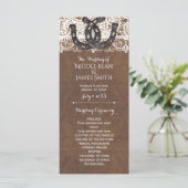 Rustic Horseshoes & Lace Country Western Programma Programmakaart (Staand voorkant)