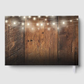 Rustic Horseshoes String Lights Barn Wood Wedding Gastenboek (Achterkant)