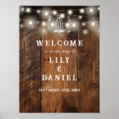 Rustic Horseshoes Western Wedding Welcome Sign Poster (Voorkant)