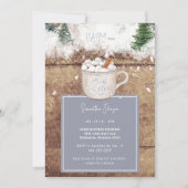 Rustic Hot Chocolate Baby Het is koud Dusty Blue i Kaart (Voorkant)