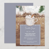 Rustic Hot Chocolate Baby Het is koud Dusty Blue i Kaart (Voorkant / Achterkant)