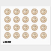 Rustic Hot Chocolate Mix Christmas Brown Gingham  Ronde Sticker (Vel)