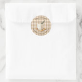 Rustic Hot Chocolate Mix Christmas Brown Gingham  Ronde Sticker (Tas)
