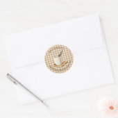 Rustic Hot Chocolate Mix Christmas Brown Gingham  Ronde Sticker (Envelop)
