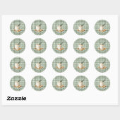 Rustic Hot Chocolate Mix Kerst Groen Gingham Ronde Sticker (Vel)