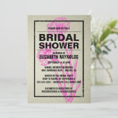 Rustic Hot Pink Bridal Shower-uitnodigingen Kaart (Staand voorkant)