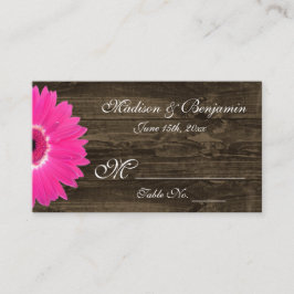 Rustic Hot Pink Gerber Daisy Wedding Place Kaarten Plaatskaartje