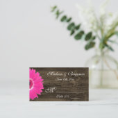 Rustic Hot Pink Gerber Daisy Wedding Place Kaarten Plaatskaartje (Staand voorkant)