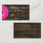Rustic Hot Pink Gerber Daisy Wedding Place Kaarten Plaatskaartje (Voorkant / Achterkant)