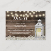 Rustic Hotel Accommodations  Lantern Wooden Informatiekaartje (Voorkant)