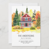 Rustic House Forest Bossen We hebben Herfst verhui Aankondiging (Voorkant)