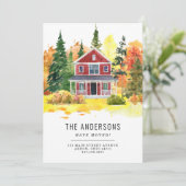 Rustic House Forest Bossen We hebben Herfst verhui Aankondiging (Staand voorkant)