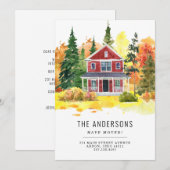 Rustic House Forest Bossen We hebben Herfst verhui Aankondiging (Voorkant / Achterkant)