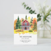 Rustic House Forest Bossen We hebben Herfst verhui Aankondigingskaart (Staand voorkant)