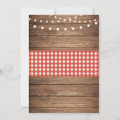 Rustic Housewarming Red Gingham Chalk Invite Kaart (Achterkant)