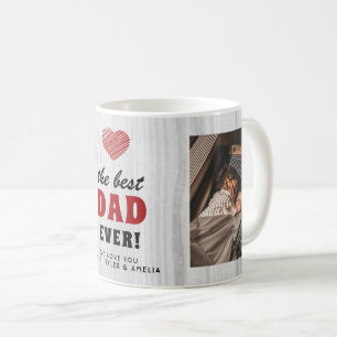 Rustic Hout Beste Papa Ooit Rode Hart 2 Foto Koffiemok