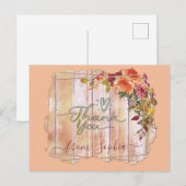 Rustic Hout Bloem Naam Bedankt Briefkaart (Voorkant / Achterkant)