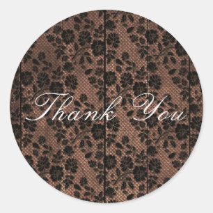 Rustic Hout & Bloemend Kant Kantige Lingerie Bruil Ronde Sticker