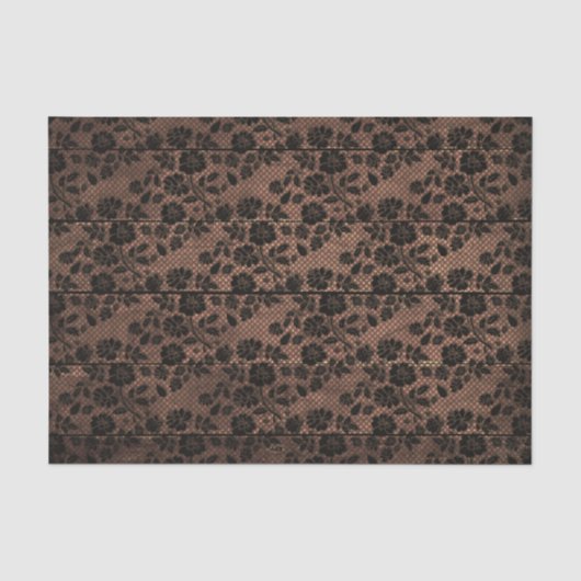 Rustic Hout & Bloemendrap Lacy Lingerie Bruiloftsd Tissuepapier (Voorkant)