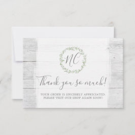 Rustic hout & botanische blad takken Dank je wel Bedankkaart