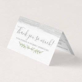 Rustic hout & botanische blad takken Dank je wel Kaart