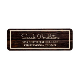 Rustic hout crème adres etiket