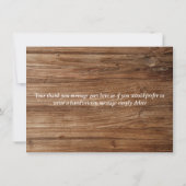 Rustic Hout Elegante Zachte Bladeren Groenelemente Bedankkaart (Achterkant)
