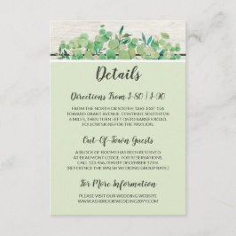 Rustic hout en details van eucalyptusblad / Richti Informatiekaartje