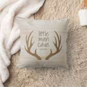 Rustic hout en geweien Little Man Cave Nursery Kussen (Deken)
