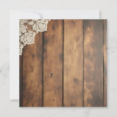 Rustic Hout en Kant Bruidsborrel Uitnodiging (Achterkant)