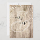 Rustic Hout en Licht Snaar Bruiloftsreceptie Kaart (Achterkant)
