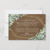 Rustic Hout Eucalyptus Groene Botanische Trouw  Bedankkaart (Achterkant)