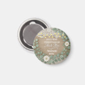 Rustic hout & Eucalyptus Mr & Mrs Kerstmis Magneet (Voorkant / Achterkant)