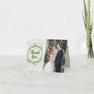 Rustic Hout & Eucalyptus Trouwkaarten Bedankjes 4- Kaart