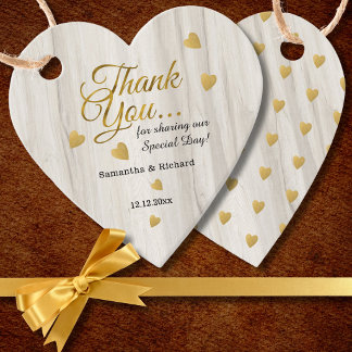 Rustic Hout Gouden Bedankt Hart Trouw Bedankjes Labels
