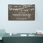 Rustic Hout Happy 50e Trouwdag Spandoek (Beurs)