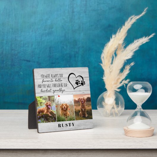 Rustic Hout Hardste Afscheid Huisdierherdenking  Fotoplaat (Insitu)