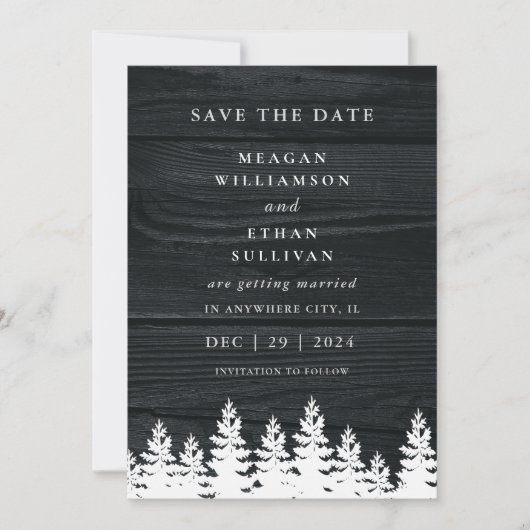 Rustic Hout Herfst Najaar Winter Bruiloft QR Code Save The Date (Voorkant)