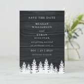 Rustic Hout Herfst Najaar Winter Bruiloft QR Code Save The Date (Staand voorkant)