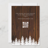 Rustic Hout Herfst Winter Bruiloft QR Code Save The Date (Achterkant)